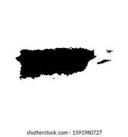 Puerto Rico map Silhouette glyph country American map illustration vector America isolated on white background