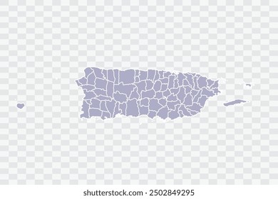 Puerto Rico Mapa de color plateado sobre fondo blanco archivos de calidad Png