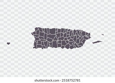 Puerto Rico Map Smoke Color on White Background quality files Png