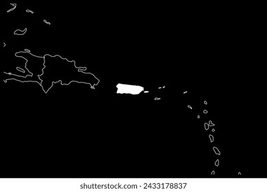 Puerto Rico mapa sudamérica fondo negro