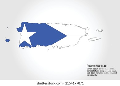 Puerto Rico Kartenstreifen. Vektorgrafik-Farbe auf weißem Hintergrund