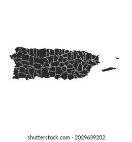 Mapa vectorial de Puerto Rico, color oscuro.aislado en fondo transparente. 
