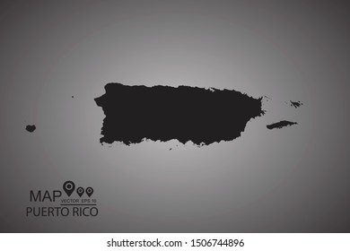 Puerto Rico map. Vector illustration eps 10.