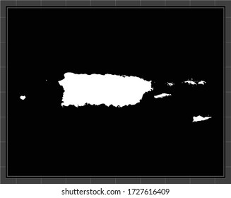 Puerto Rico map vector outline