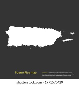 Puerto Rico map white color High Detailed on dark background. Abstract design vector illustration eps 10