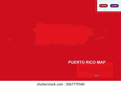 Puerto Rico Map - World Map International vector template with red color and outline sketch isolated on red background for education, design, website, banner - Vector illustration eps 10
