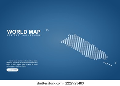 Puerto Rico Map - World map International vector template with isometric top and white pixel, grid, grunge, halftone style isolated on blue background for design, web - Vector illustration eps 10