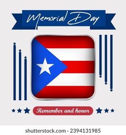Puerto Rico Memorial Day Vector Illustration