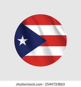 Puerto rico national flag circle sign vector