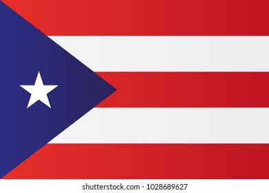 Puerto Rico national flag. Commonwealth of Puerto Rico vector illustration symbol.