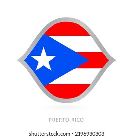 Bandera de la selección de Puerto Rico en estilo para las competencias internacionales de baloncesto. Señal del vector.