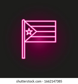 Puerto Rico neon style vector icon on dark gradient background