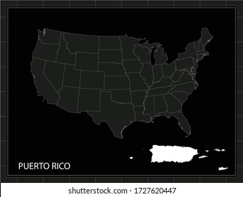 Puerto Rico en el mapa de Estados Unidos