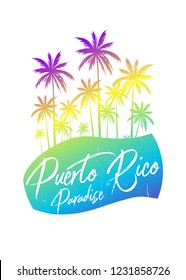 puerto rico paradise caribbean colorful poster beach apparel distressed