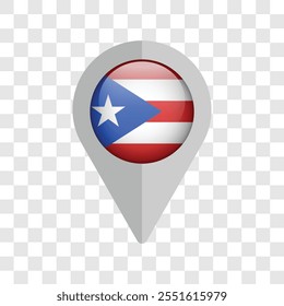 Localização do mapa de navegação de pin em Porto Rico. Ilustração vetorial 