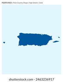 Puerto Rico plain country map. High Details. Solid style. Shape of Puerto Rico. Vector illustration.