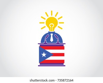 Puerto Rico Podium Bright Idea Businessman Speech