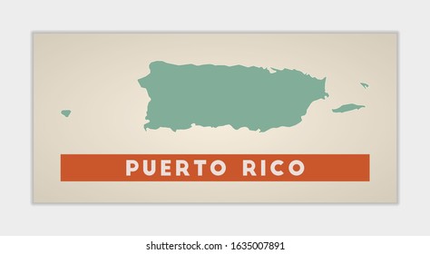 Puerto Rico poster. Map of the country with colorful regions. Shape of Puerto Rico with country name. Vibrant vector illustration.