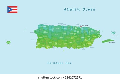 Mapa de regiones de Vector Puerto Rico