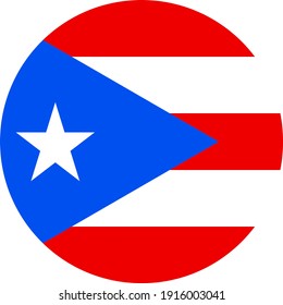 Puerto rico round flag icon. Perfect for badge, button, sign, symbol, icon, label and sticker.