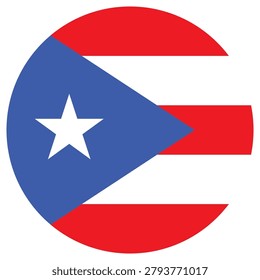 Puerto Rico Round Flag Icon High Quality National Flag Isolated on Transparent Background