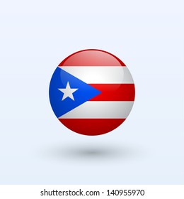 Puerto Rico round flag. Vector illustration.