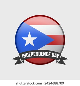 Puerto Rico Round Independence Day Badge