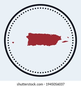 Puerto Rico round stamp. Round logo with country map and title. Stylish minimal Puerto Rico badge with map. Vector illustration.