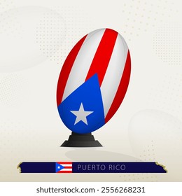 Puerto Rico Rugby Ball on Rugby Kicking Tees with Modern Design. Illustration perfect for sports, national pride, and rugby-related projects.