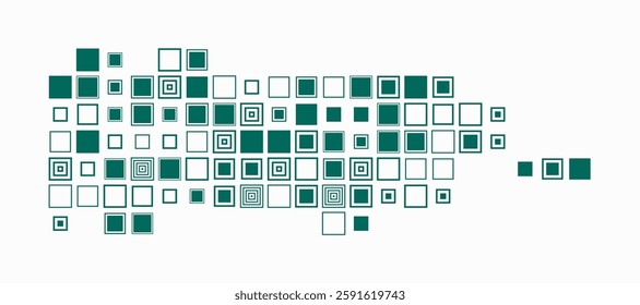 Puerto Rico, shape of the country built of colored cells. Digital style map of Puerto Rico on a white background. Large size square blocks. Classy vector illustration.