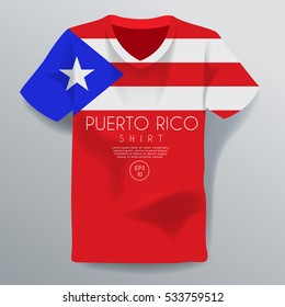 Puerto Rico Shirt : National Shirt Template : Vector Illustration