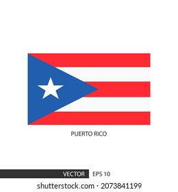 Puerto Rico square flag on white background and specify is vector eps10.