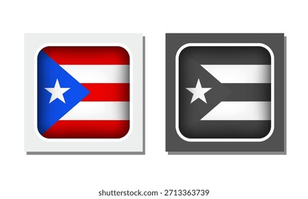 Puerto Rico Square Rounded Flag Icon