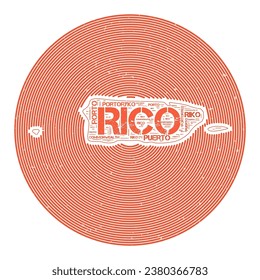 Puerto Rico Vector Image. Country round logo design. Puerto Rico poster in circular arcs and wordcloud style. Trendy vector illustration.