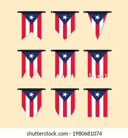 Puerto Rico vertical banners isolated on Beige. Flat style vector illustration.