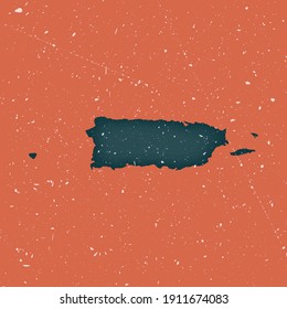 Puerto Rico vintage map. Grunge map of the country with distressed texture. Puerto Rico poster. Vector illustration.