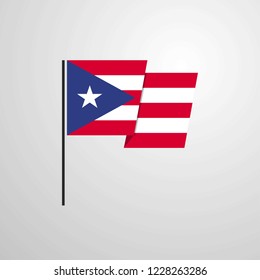 Puerto Rico waving Flag design vector