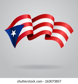 Puerto Rico waving Flag. Vector illustration Eps 8.