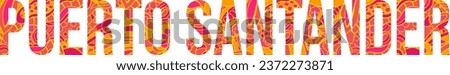 Puerto Santander town name vector. Creative doodle pattern text