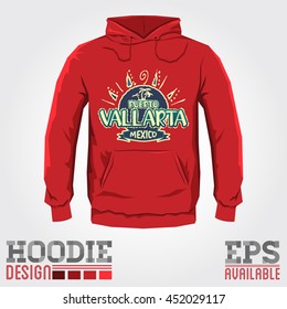 Puerto Vallarta Vector Hoodie print design - sweatshirt template