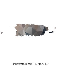 puertoRico map - Black, grey, geometric rumpled low poly style gradient graphic background, polygonal design for your. Vector illustration eps 10.