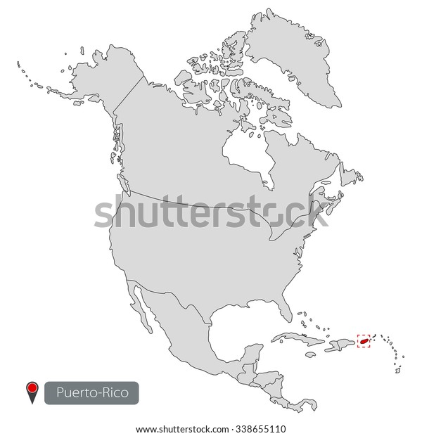 Puertorico Map North America Stock Vector Royalty Free