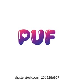 Puf icon, logo, vector illustration