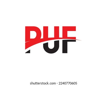 Letra PUF Ilustración del vector de diseño del logotipo inicial