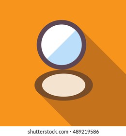 Puff box powder makeup icon in flat style isolated with long shadow vector illustration