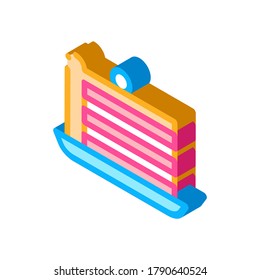 Torta De Puff Con Berry Sobre El Vector De Icono Superior. Cartel de pastelería o postre de crepes. ilustración de símbolo aislado de color