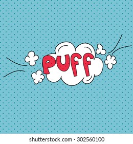 Puff. Comics pop art style blank layout template with clouds. Concept vector for web and mobile applications.