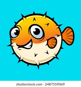 PUFF FISH CARTOON VECTOR ILLUSTRATION
