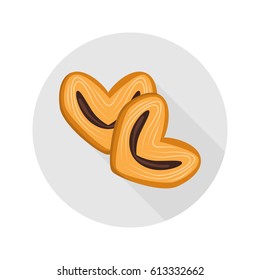 Puff pastry cookies color flat icon for web and mobile design