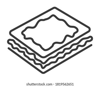 Puff Pastry Or Pastry Sheet Breads Line Art Vector Icon For Apps And Website